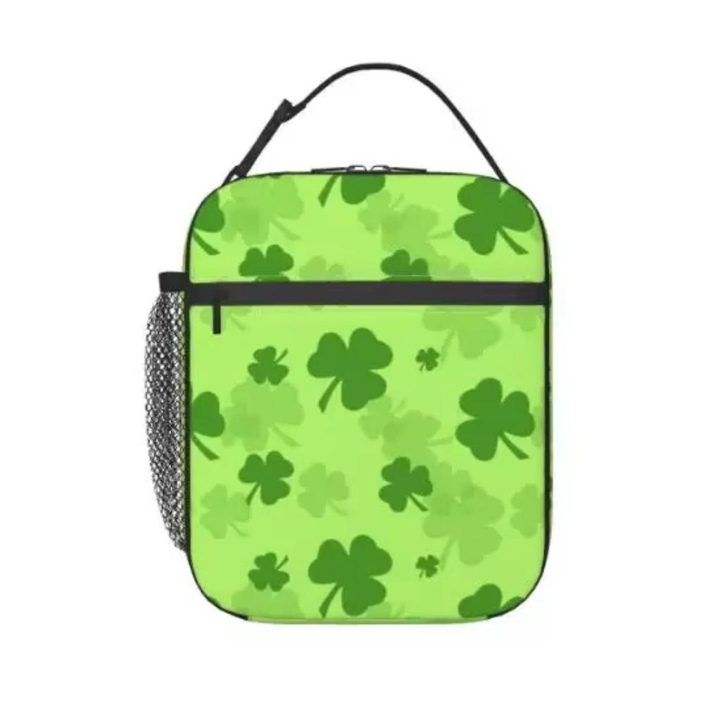 3D St.patrick Day Clovers Insulated Lunch Bag Many Green Clover Lunch Box Lunch Bag for Women Food Tote Bags Reusable