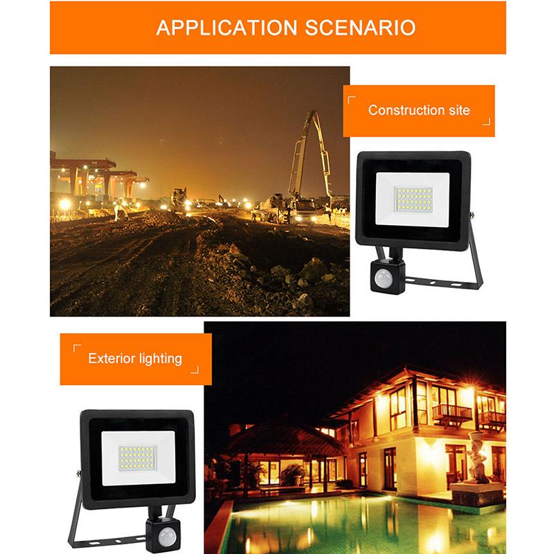 LED Floodlight 50W Outdoor Garden Security PIR Motion Sensor Wall Flood Light