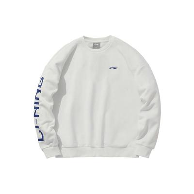 Li Ning Sports Lifestyle Serie Lockeres Fleece Warmes Lässiges Pullover-Hoodie Unisex-Hoodies Weiß AWDP932-29