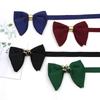 Men'S Big Bow Dress Horn Bow Tie Solid Color Male Wedding Best Man Horn Bow Tie, Banquet Performance Bow Tie