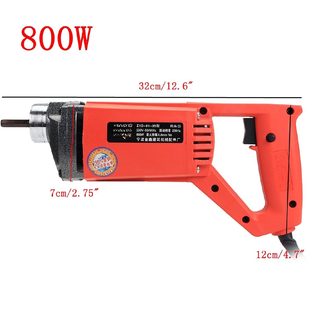 220V 5000 VPM Concrete Vibrators Electric Cement Soil Mixer with Stick 3/4 HP- Heavy Remove Air Bubbles & Level 800W/1200W
