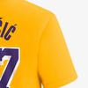 Nike Los Angeles Lakers T-Shirt NBA Luka Doncic Comfortable Skin-Friendly Simple Numeric Letter Short Sleeve Kids Tops Yellow Z2B7BCMWLAKLD-NFG