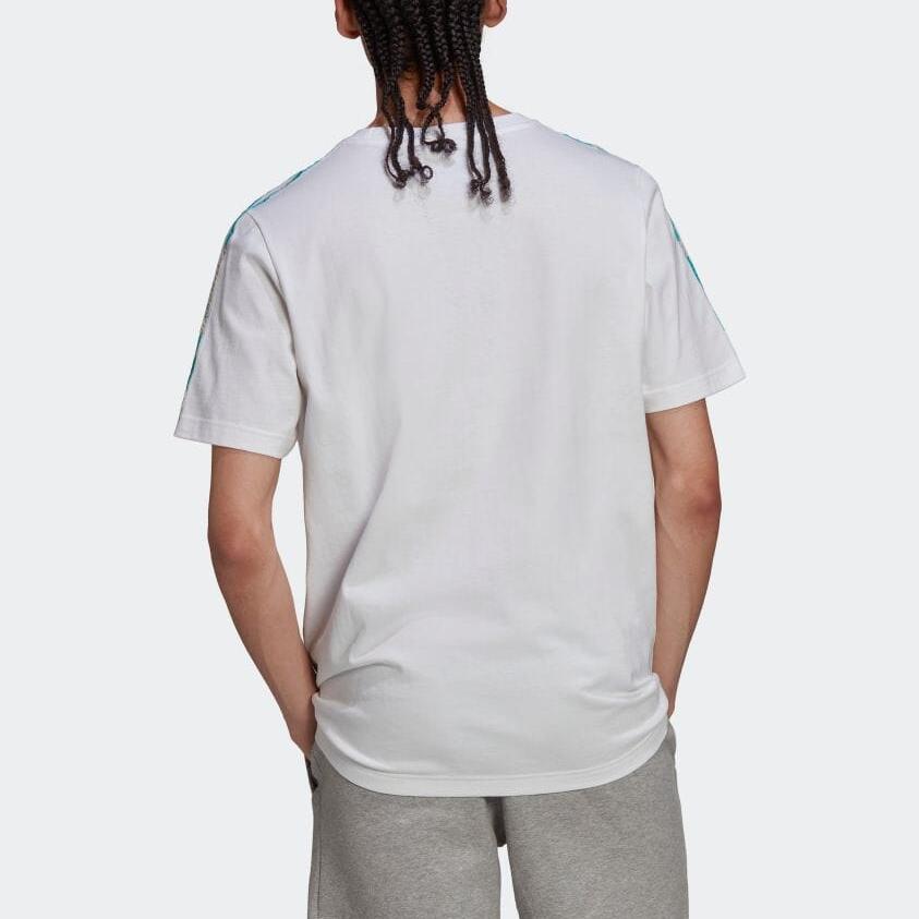 Adidas Originals Trefoil Camouflage Pattern Logo Stripe Padded Short Sleeve T-Shirt Men Tops White HF4892