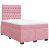 Box Spring Bed with Mattress Pink 120x190 Cm Velvet