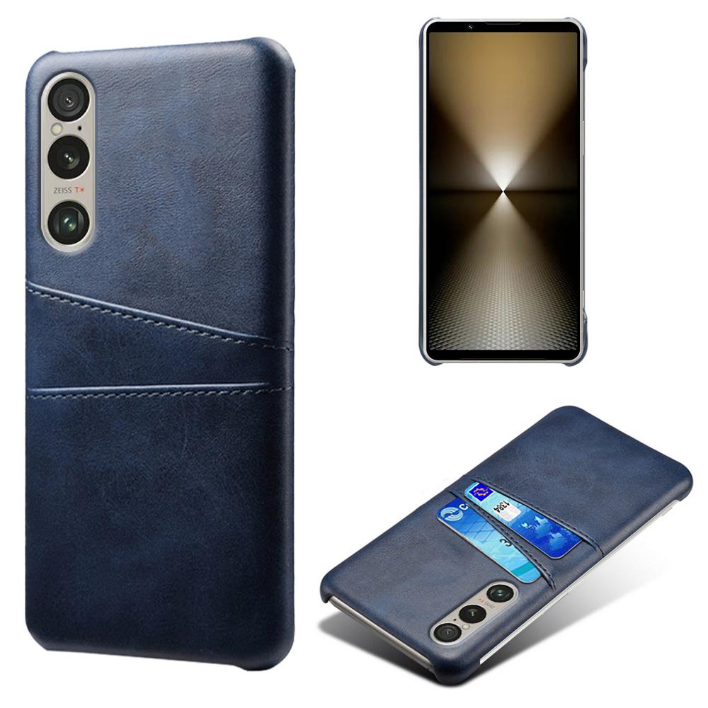 For Sony Xperia 1 VI Case Dual Card Slots PU Leather PC Hard Phone Cover