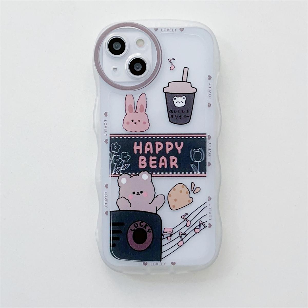 

Milk tea Happy Bear Milk tea Lucky Girl Pattern Soft TPU Shell Fashion Phone Case для iPhone Samsung Vivo Xiaomi Oppo Samsung Galaxy A02s коричневий
