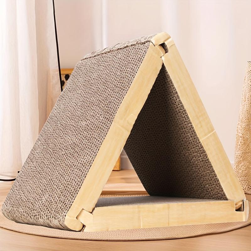 Cat Foldable Scratching Board - Triangular Design with 6 Play Surfaces, Durable Triangle Shape for Playing and Scratching, Interactive Fun