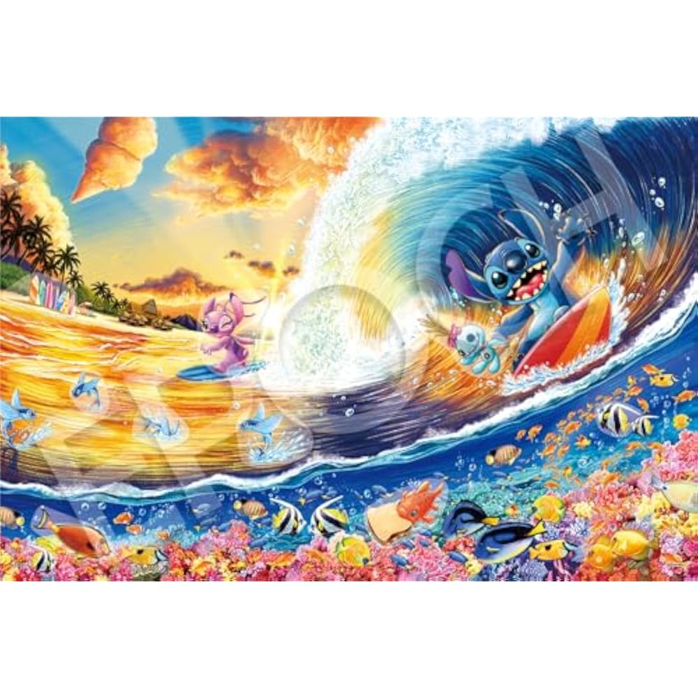 Epoch 1000 Piece Jigsaw Puzzle Disney Stitch -Sunset Surfing- (Stitch -Sunset Surfing-) [Puzzle D...