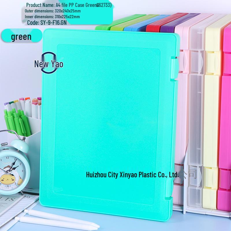 Large Capacity A4 File Box with Pen Slot & Clipboard for A5 Paper Storage