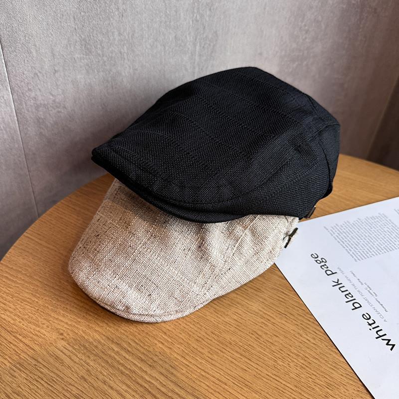 Cotton Linen Cap With Breathable Sunshade For Summer Commuting Men Women