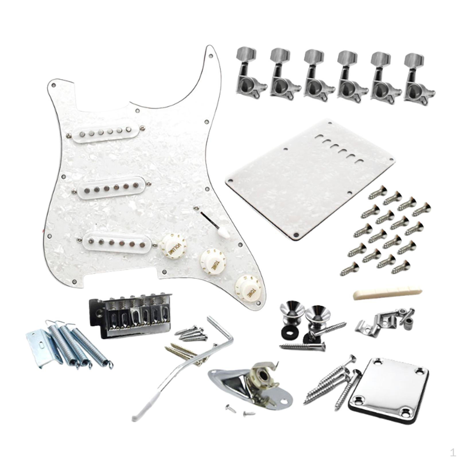 DIY Electric Guitar 11 Hole Scratchplate Portable Multifunction Sss Pickguard Tuning Pegs for