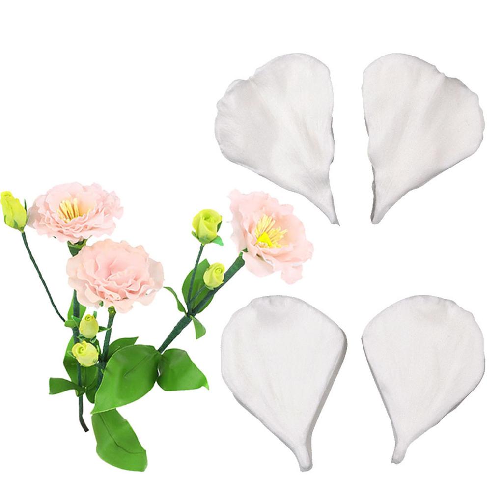 Set mit 4 Fondantformen, Kuchendekorationswerkzeug, Schokoladenformen, Süßigkeitenform, Ballonblumen-Blütenblatt-förmiges Silikonmaterial