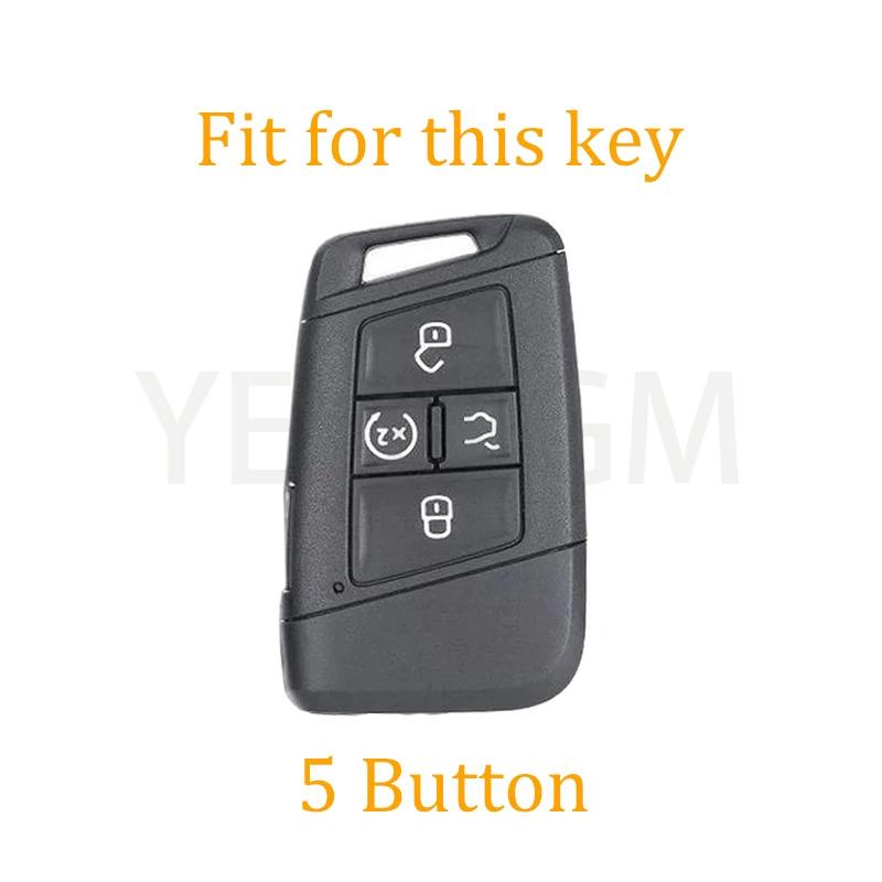 5 Button TPU Smart Key Case Cover for Volkswagen VW 2018 Atlas Tiguan Golf 7 Magotan Fob Remote Holder Shell Keychain