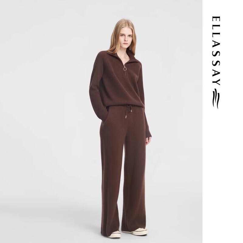 ELLASSAY Women's Elegant Retro Lapel Knit Sweater