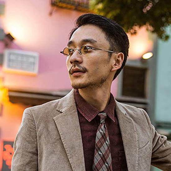 Marke Steampunk Klein Rund Steampunk [meSmart] (Fujisan-Gläser) Sonnenbrille, Klein, Leicht, (Gelb)