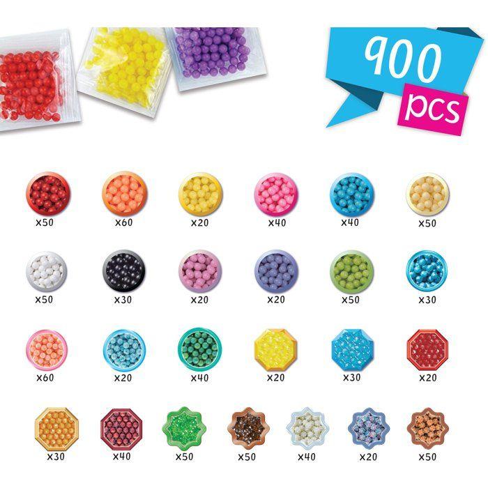 Aquabeads L'atelier d'initiation, Coffret 900 perles de 25 couleurs, perles qui collent avec de l'eau, 35087, Dès 4 ans
