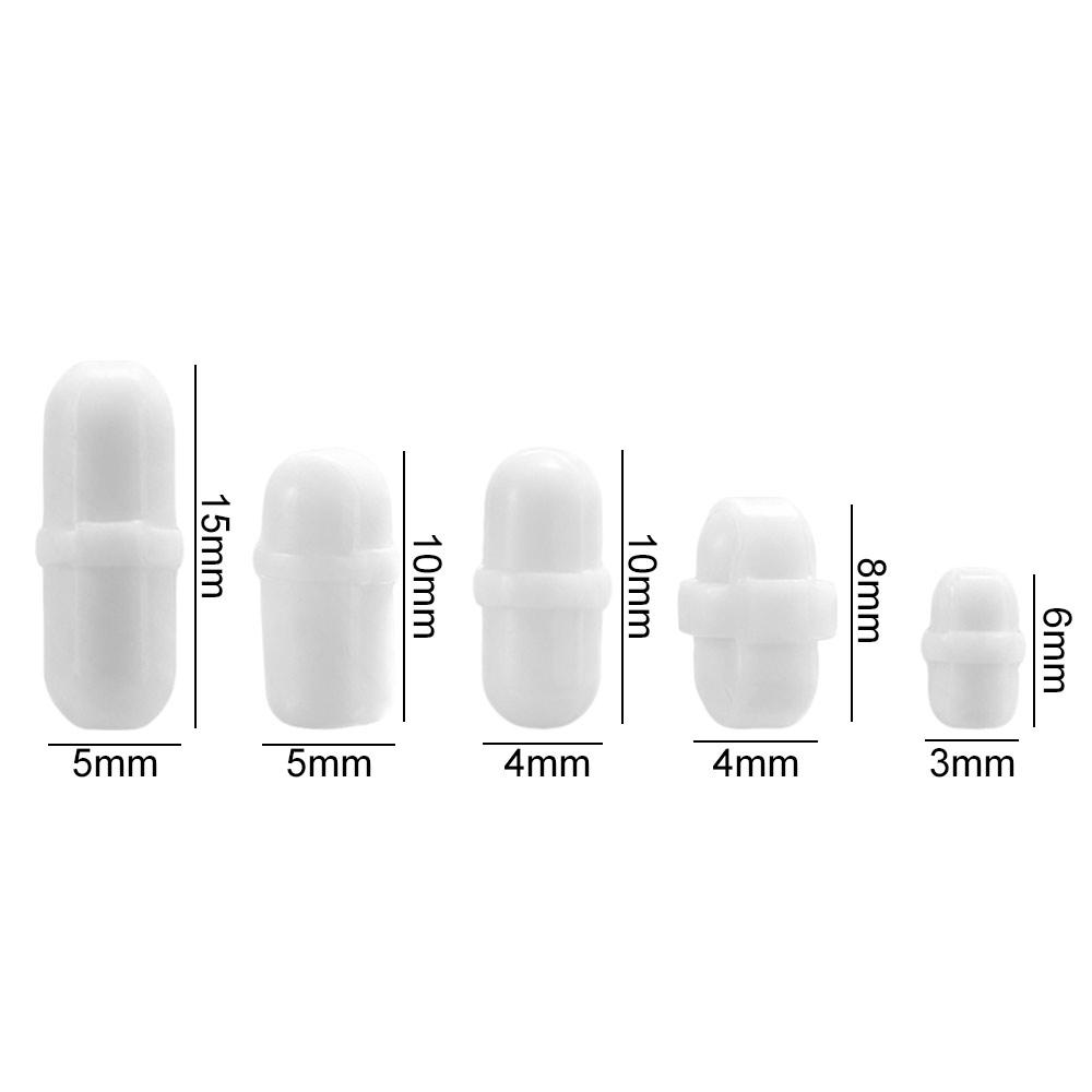 10Pcs PTFE Magnetic Stir Bars White Rotating Biological Stirrer Laboratory Stir Rod Chemistry