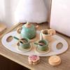 Colorful Wooden Ice Cream Shop Pretend Play Set For Kids With Realistic Tea Set Features