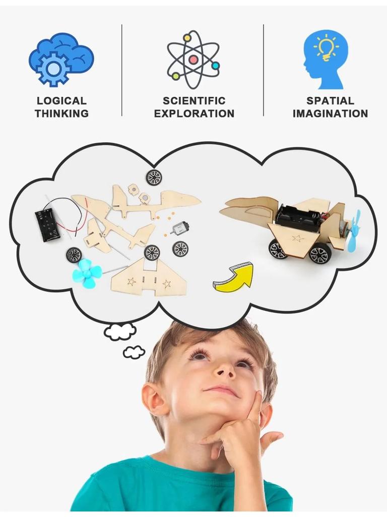 STEM Model Car Kits 3D Wooden Puzzles Toys Educational Science Crafts Kits Toy Wood Building Kit Halloween Gifts for Boys Kids