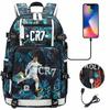Youth Student Backpack with Soccer Star Print, Casual Travel Daypack for Boys and Girls, Large Capacity, Comfortable Shoulder Straps
