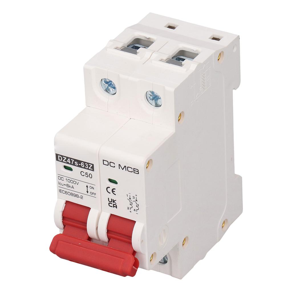 SG DC Miniature Circuit Breaker 2P 50A DC1000V 6000A Breaking Capacity DIN Rail Mount for Solar PV