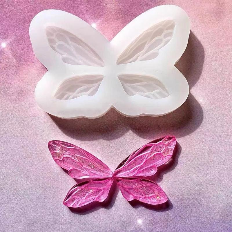 Butterfly Elf Wing Quicksand Silicone Epoxy Mold DIY Keychain Pendant Jewelry Crafting Mould for Valentines Gift