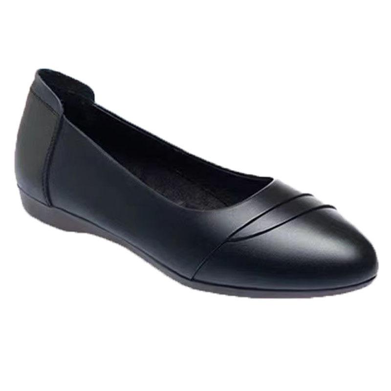 Work Shoes New Women's Leather Shoes Soft Leather Non-slip Mother Shoes Soft Leather Comfortable Soft Black Shoes