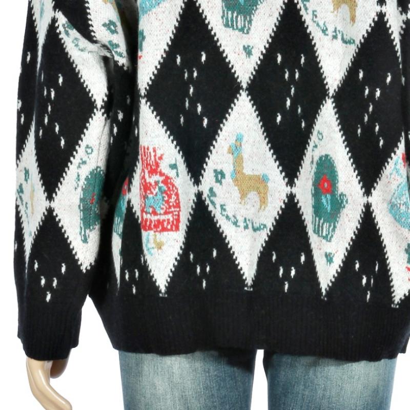  Benetton  Benetton Graphic Round Knit Bakpb6361 Bk