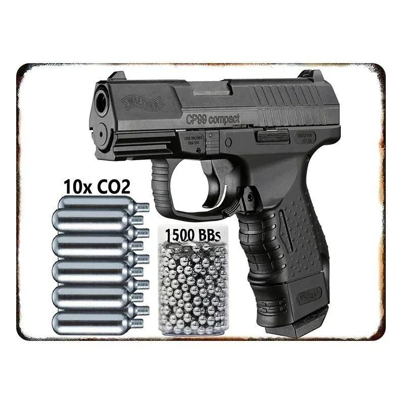 Retro Pistol Tin Sign Metal Wall Art for Home Bar Club Decor