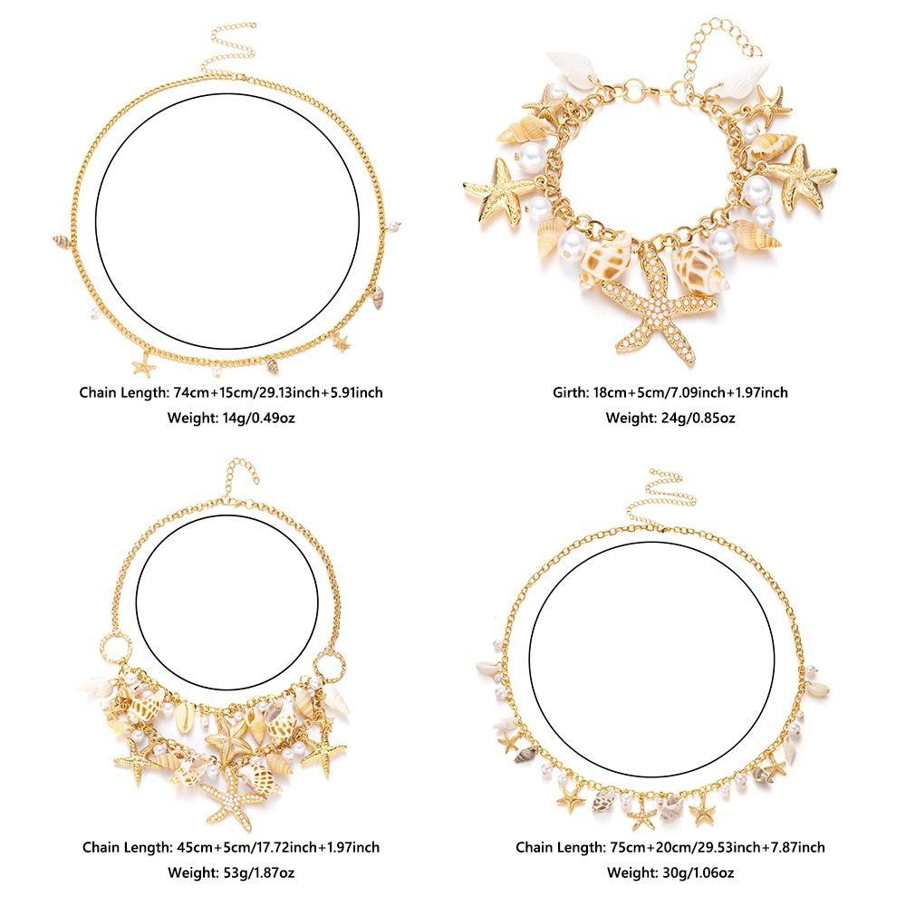 Pearl Conch Shell Bracelet Exaggerate Waist Chain Vacation Summer Beach Jewelry for Women