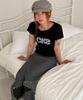 CHICKS Dot Star Bold Logo Slim Fit Short Sleeve T-Shirt Black