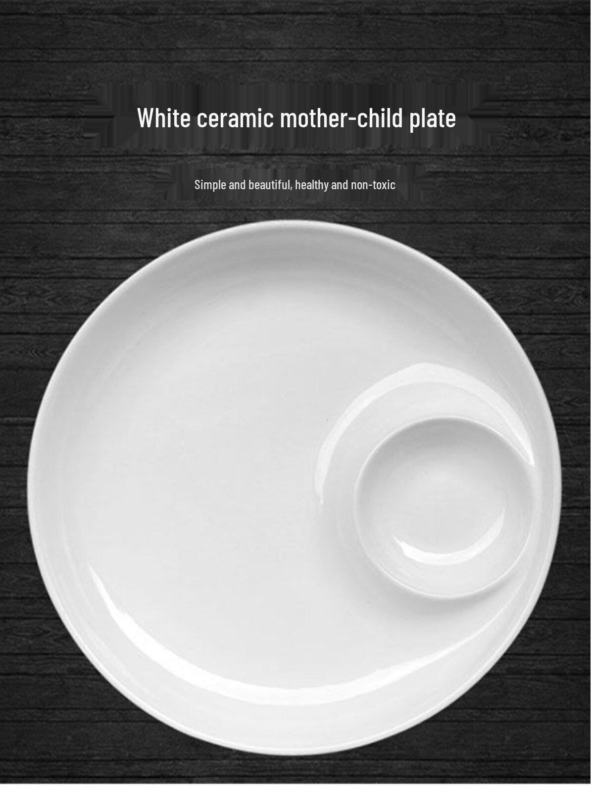 European-Chinese White Ceramic Irregular Round Cold Dish Platter - Creative Table Setting Tableware 9-inch Ceramic