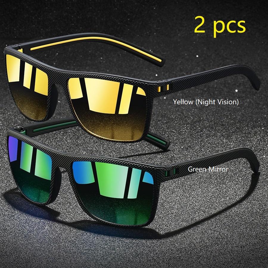 Fashion Vintage Check Sunglasses Men Women Classic Square Sun Glasses Retro Eyewear UV400 for Driving Fishing