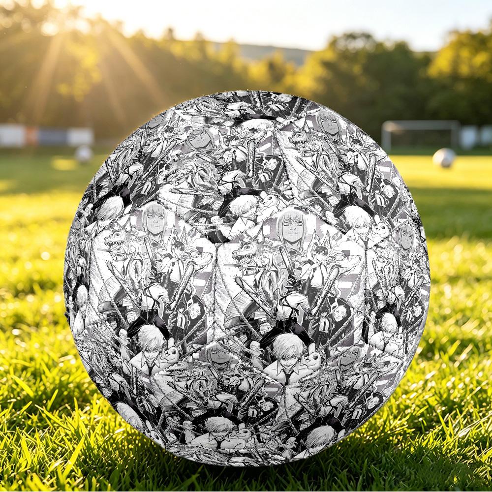 Chainsaw Man Size 5 Soccer Ball, Durable Standard Football For Training Match Outdoor Sports