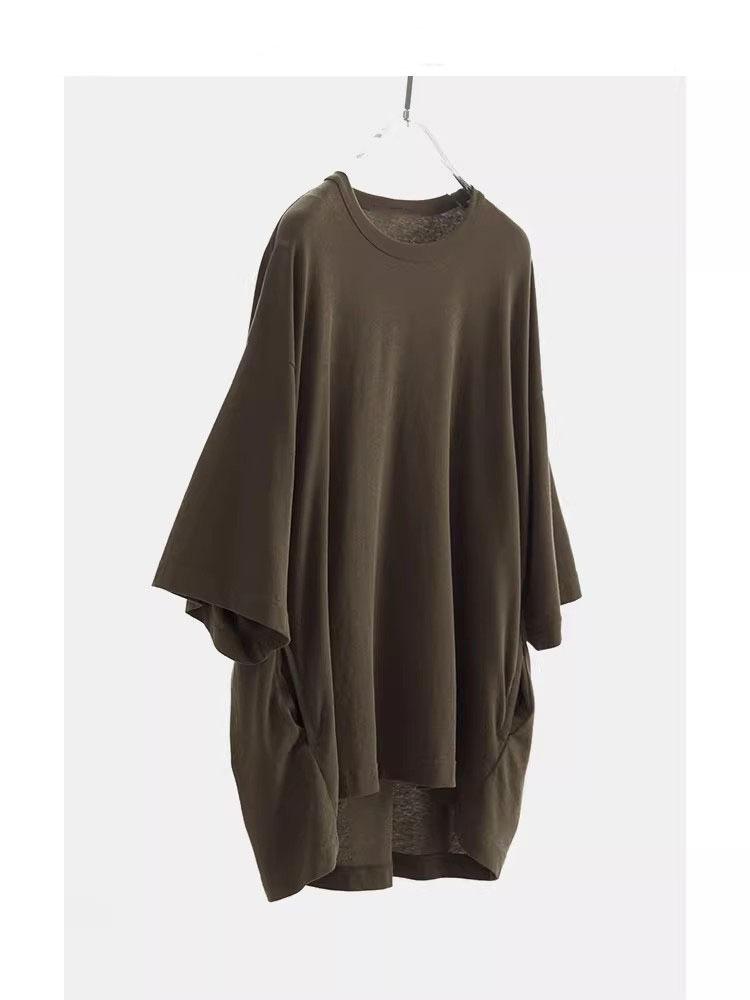 

European & American Hemp Short-Sleeve Women s Cotton Linen Loose Solid Color Slimming Summer T-Shirt Large