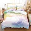 Fantasy Rainbow Cloud Duvet Cover Set Queen King Size Zebra Unicorn Bedding Sets Girly Princess Comforter Cover for Girls 2/3pcs