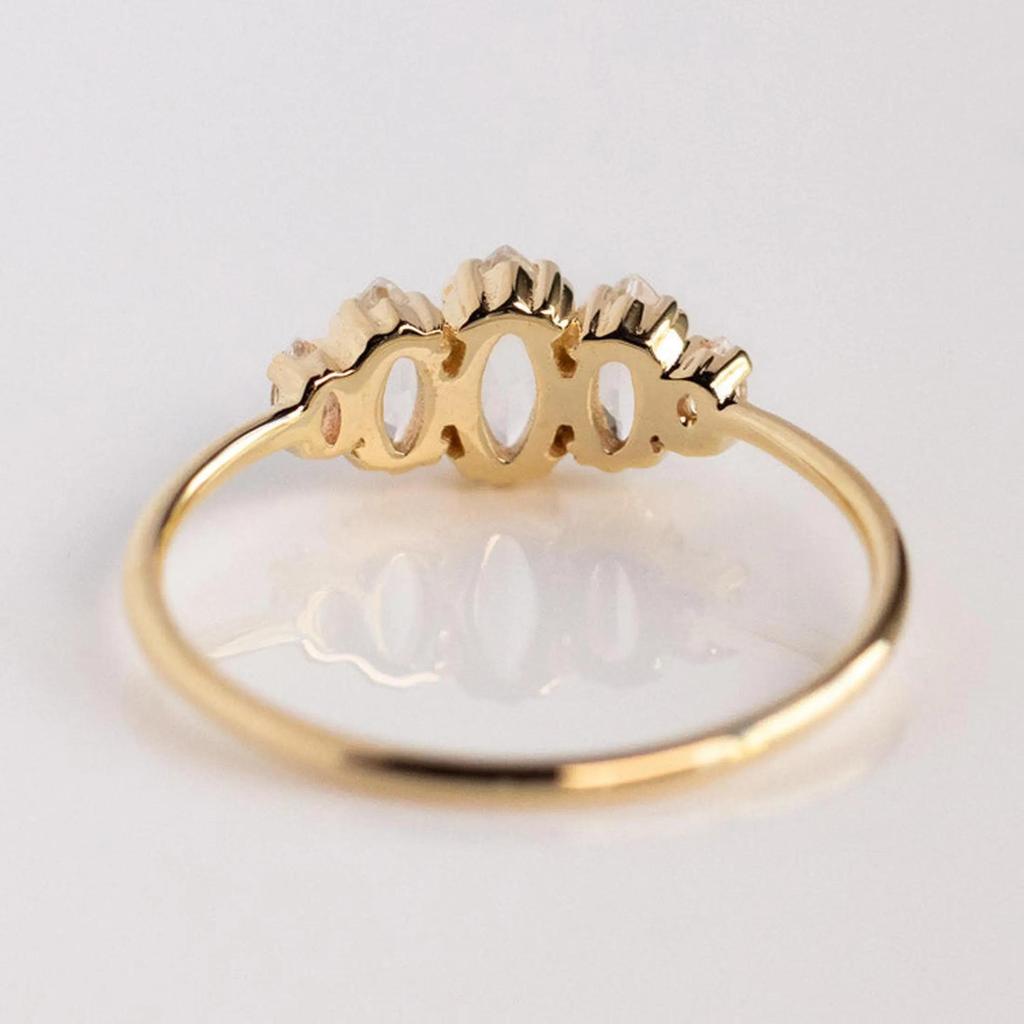 Labradorite 5-Stone Ring: Handmade 925 Sterling Silver Ring: Marquise Shape Gemstone Bridal Jewelry Gift for Her