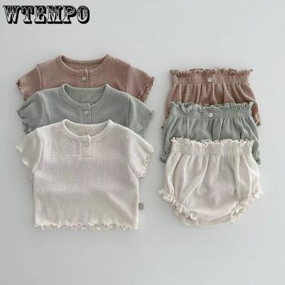 Summer Baby Short Sleeve Clothes Set Infant Girl Cotton Breathable Pajamas 2pcs Suit Toddler Tops + Shorts Outfits