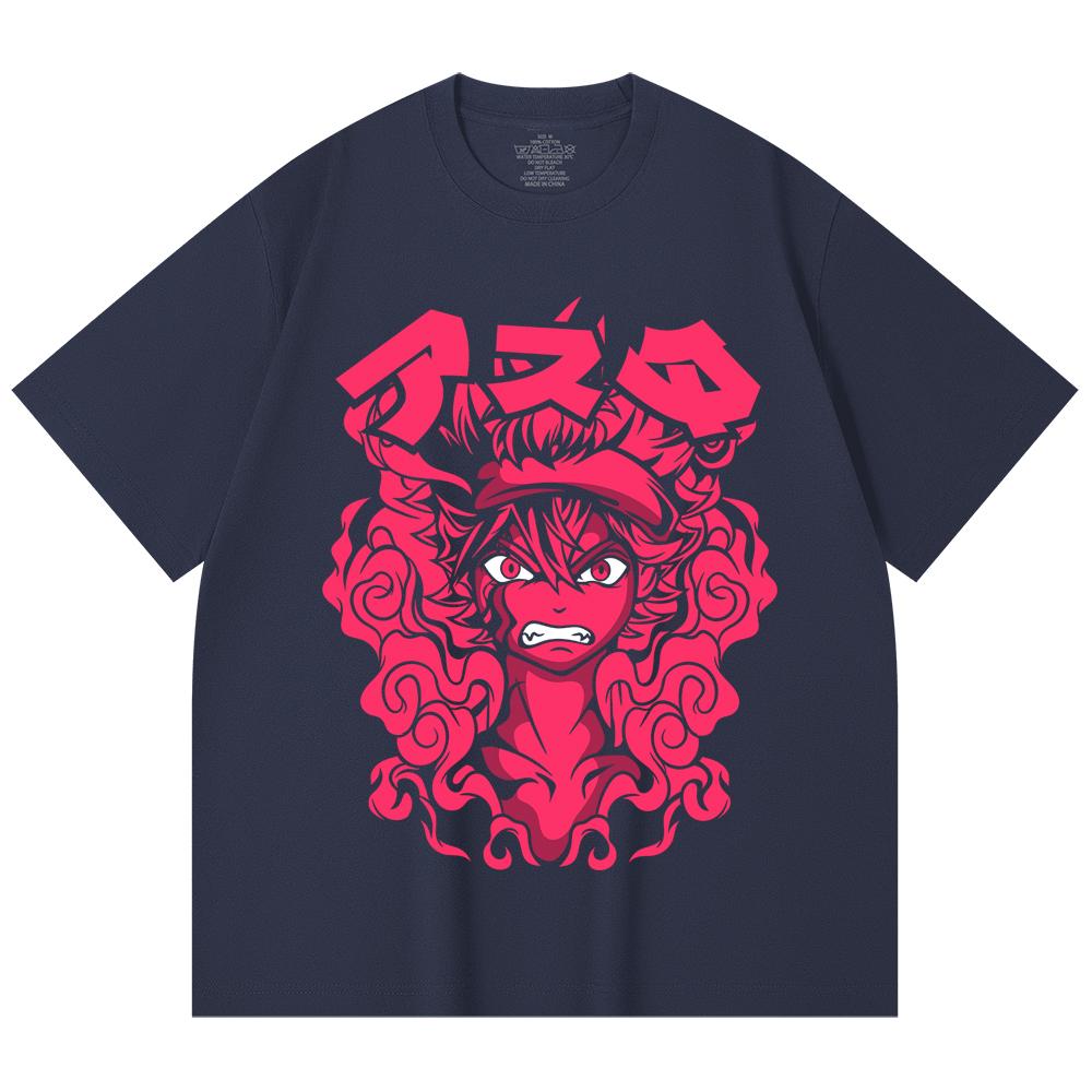 230 Gsm 100% Cotton Black Clover V6 Asta Print Unisex Heavy Cotton T Shirt