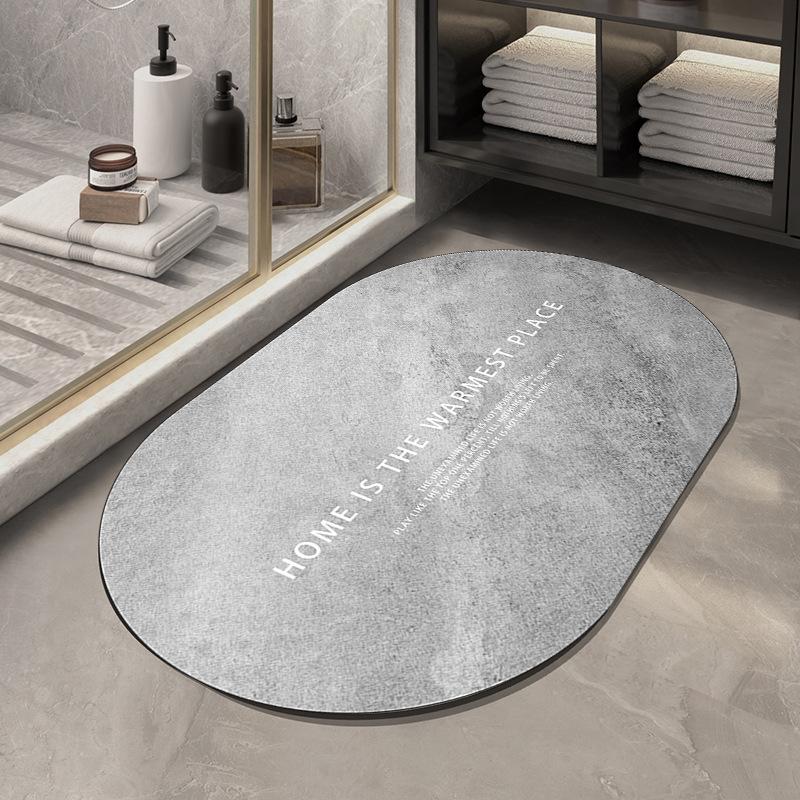 Diatom Mud Floor Mat Light Luxury Air Bathroom Anti-slip Mat Marble Absorbent Bathroom Floor Mat
