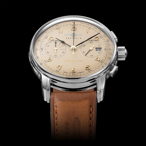 ZEPPELIN Men's Mediterranee Watch 9670-5, Quartz Movement, 5 ATM Water Resistance, Mineral Glass, Ivory Dial, Stainless Steel [Parallel Import]
