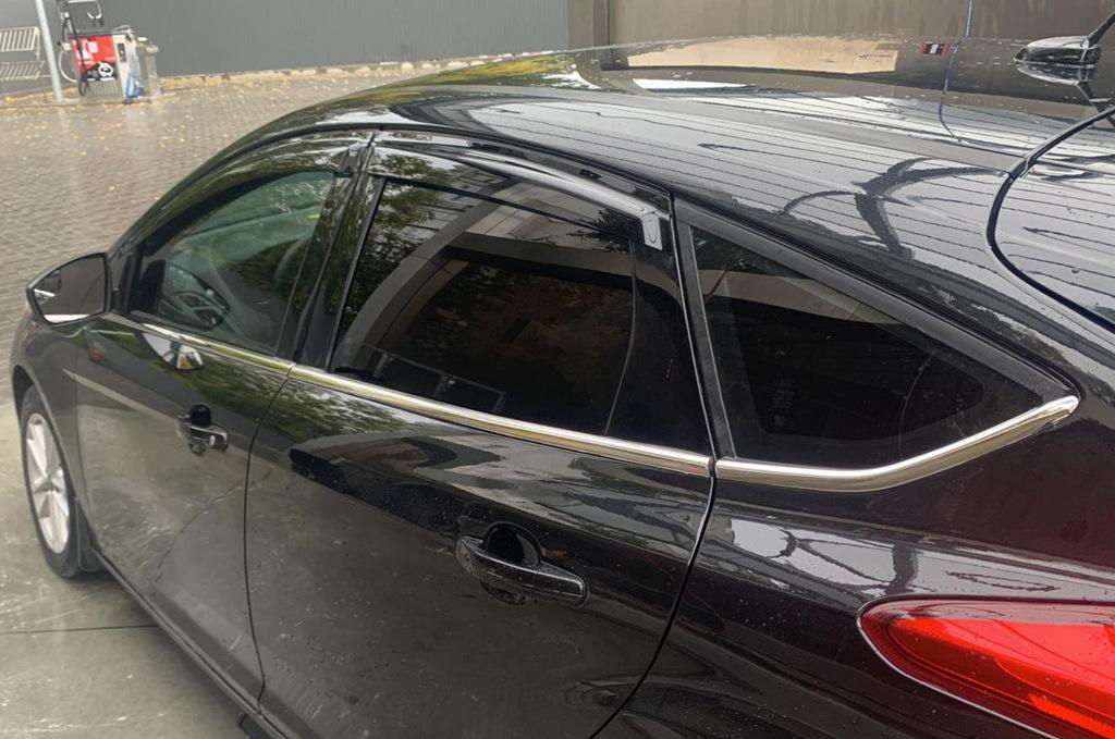 Нижняя окантовка стекол (8 шт, нерж) Седан, OmsaLine - Итальянская нержавейка для Ford Focus III 2011-2017 гг