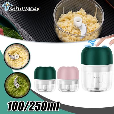 Wireless Electric Garlic Press Meat Vegetable Chopper Grinder Masher 100/250ml Rechargeable Food Garlic Grinder Choppers Presser