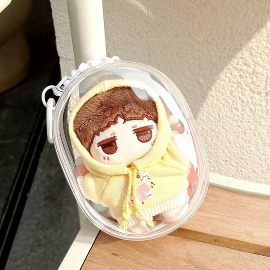 Dailyin Gacha-Tasche, transparent, rund, Schlüsselanhänger, japanisches Gachazume, PVC, Schlüsselanhänger, Puppenetui