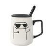 Household Ceramic Cup Korean New Cute Cartoon Abstract Funny Office Coffee Mugs Handle Creative White Simple Couple Water Cup