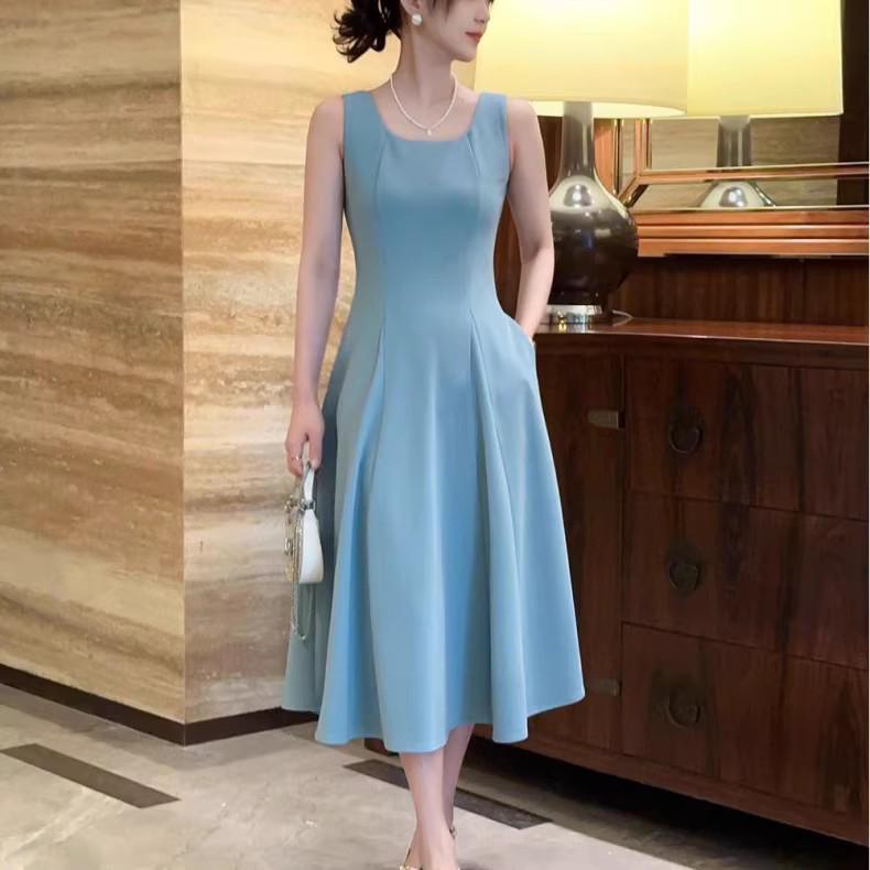 

2025 Summer Casual Plus Size A-line Sling Dress for Women L 105-120 kg чорний