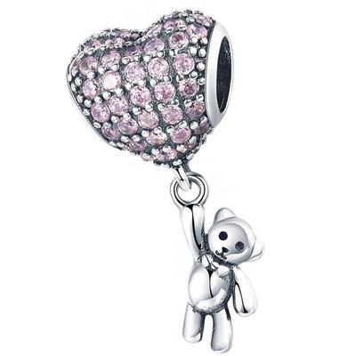 Charms Da Pandora Pingente Charms Pave Ursinho Moda Morango ”.”