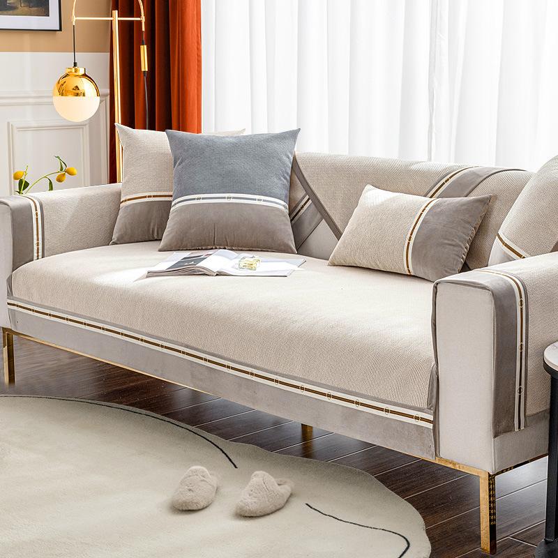 

Чехол для дивана для гостиной, синель, нескользящий диван, полотенце, подушка для дивана, L-образный коврик для дивана, коврик для сиденья, современный домашний декор 70x70cm 1pcs