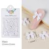 50pcs/lot Black White Bowknot Nail Art Charm Decorations 3D Nail Ornament Jewelry Classic Manicure DIY Resin Accessories