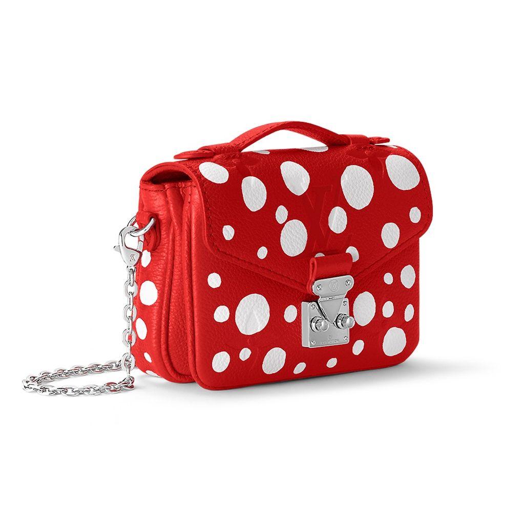 

Louis Vuitton X Yayoi Kusama Micro Métis Polka Dot Design Chain Leather Handheld Shoulder Crossbody Bag Super Mini Women bags Red White M81983 Basic Set (Bag+Dust Bag)